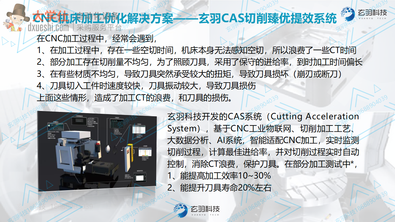 玄羽CNC机加工CAS切削臻优提效系统 消空程 加工提效 